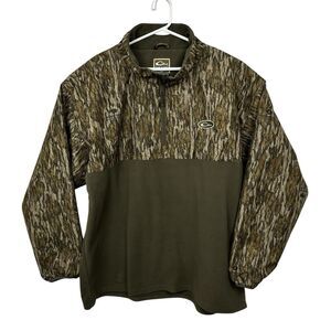 Drake Waterfowl MST Quarter Zip Refuge Eqwader Jacket Mossy Oak Bottomland 3XL